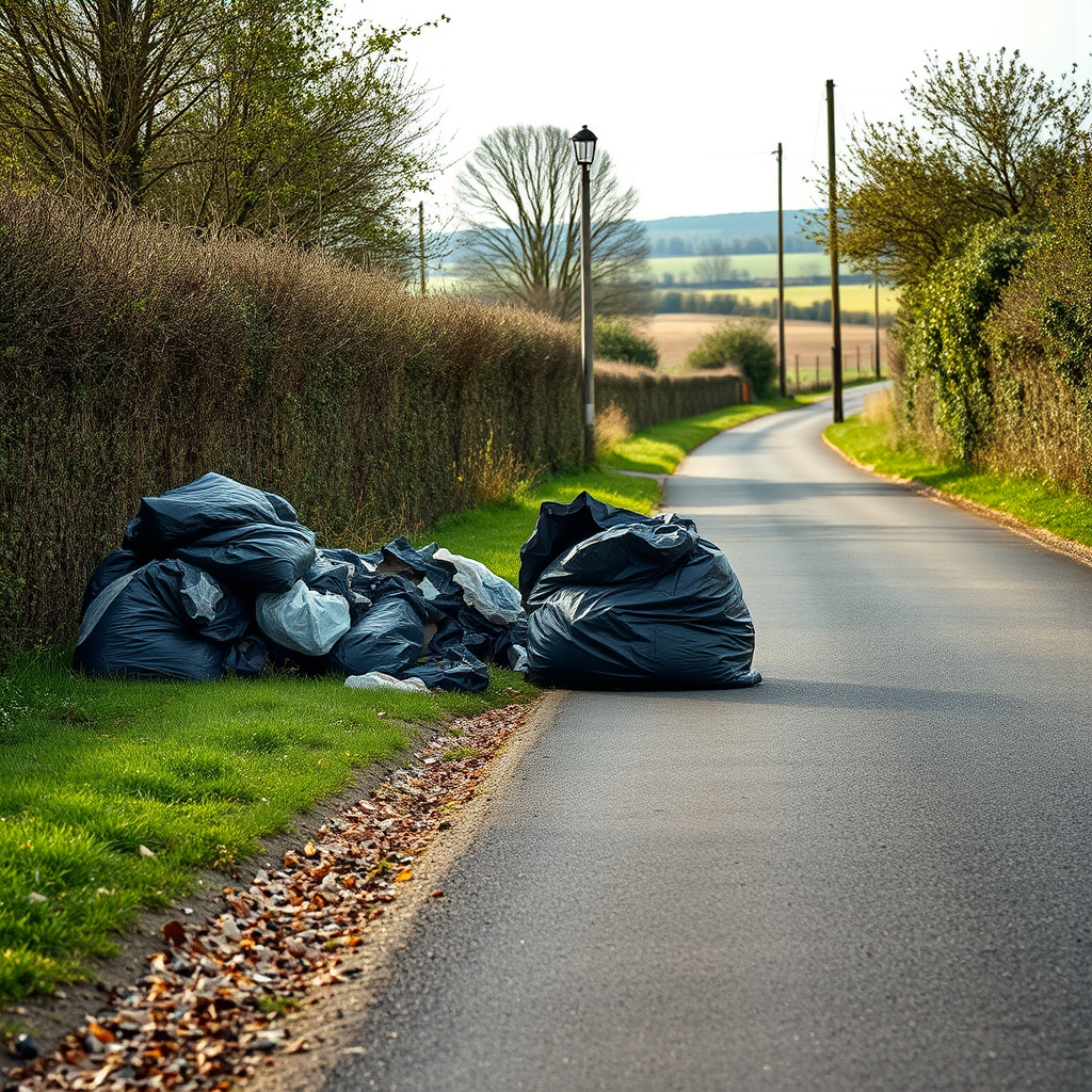 Fly-tipping appeal as mounds of waste dumped on roadside